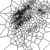 Voronoi cells about 1000 points